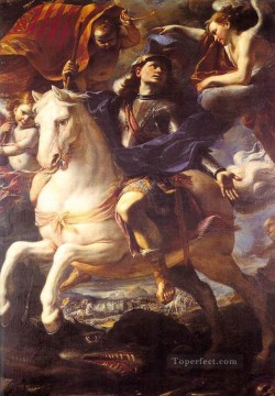St George à Cheval Baroque Mattia Preti Peinture à l'huile